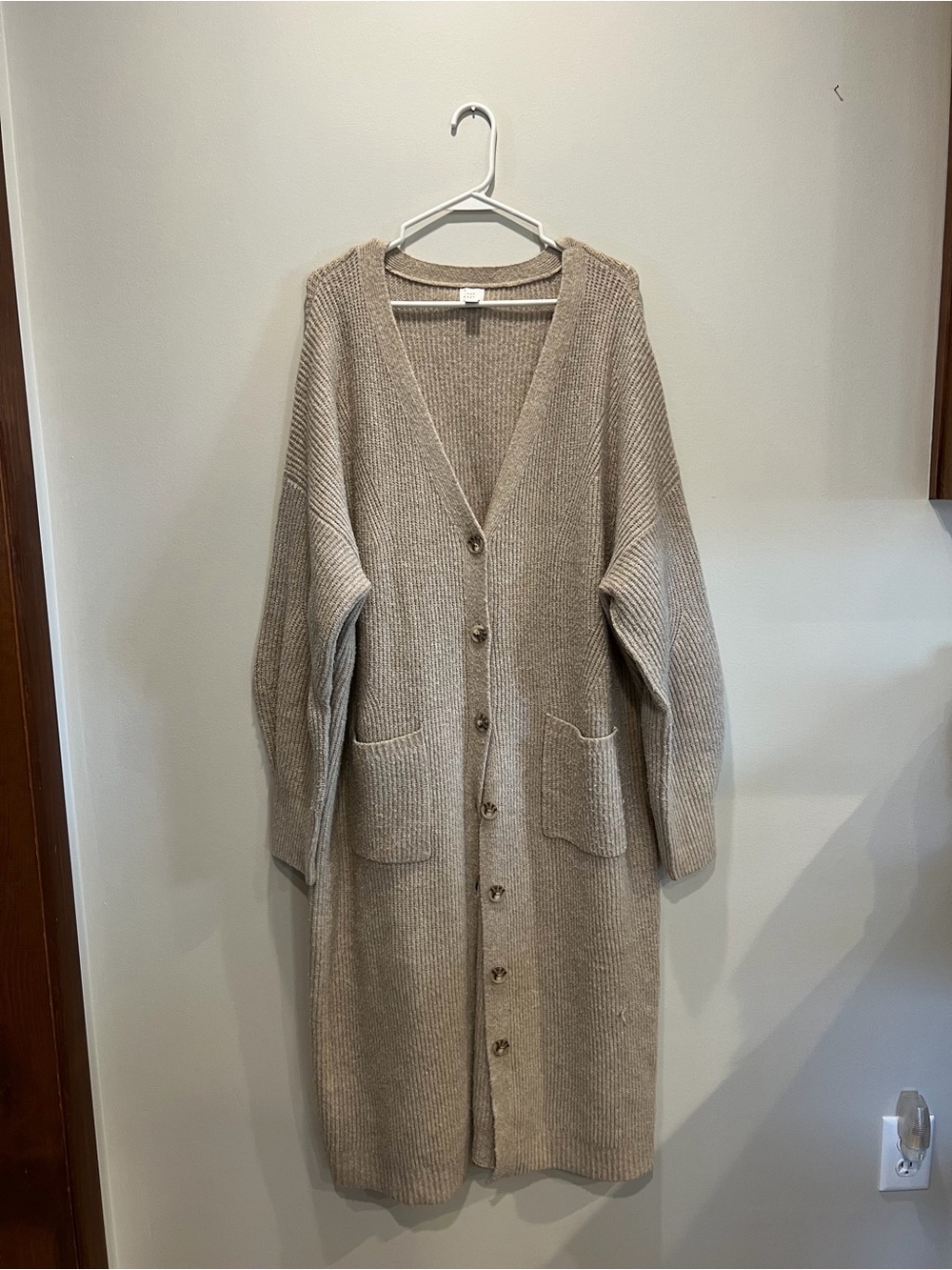 a new day Taupe Long Knit Button-Front Cardigan